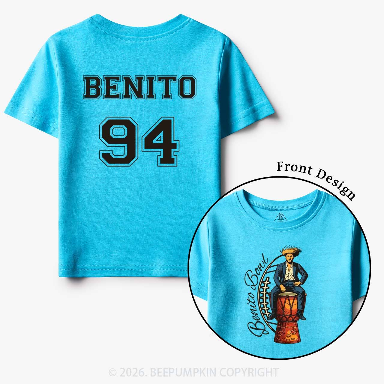 Personalized Benito Bowl Football Fan Toddler&Kid's Tees