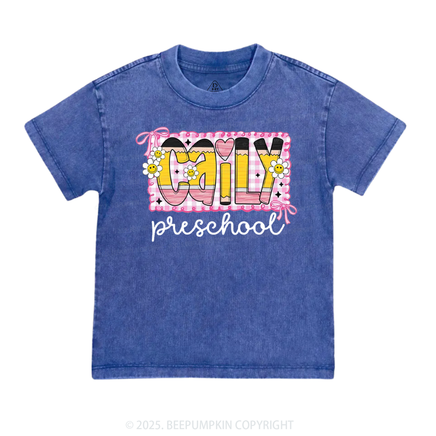 Personalized Graffiti Pencil Name Toddler&Kids Washed Tees