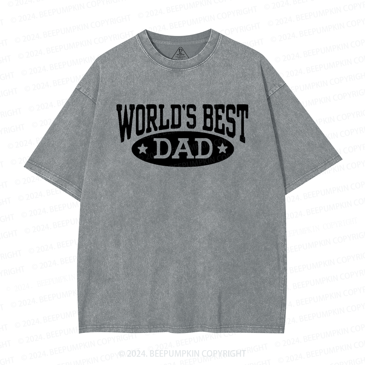 World's Best Dad Washed T-Shirts 