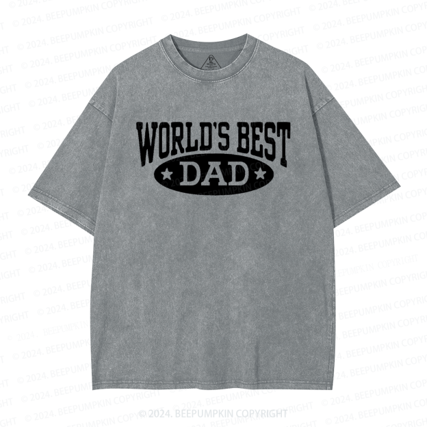 World's Best Dad Washed T-Shirts 