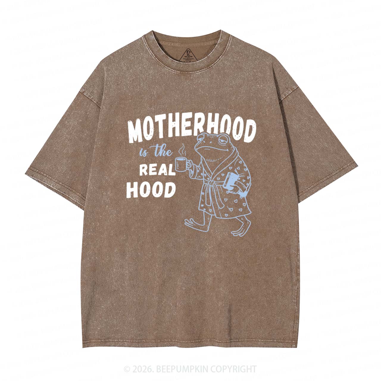 Motherhood Is The Real Hood Adult Washed T-Shirts