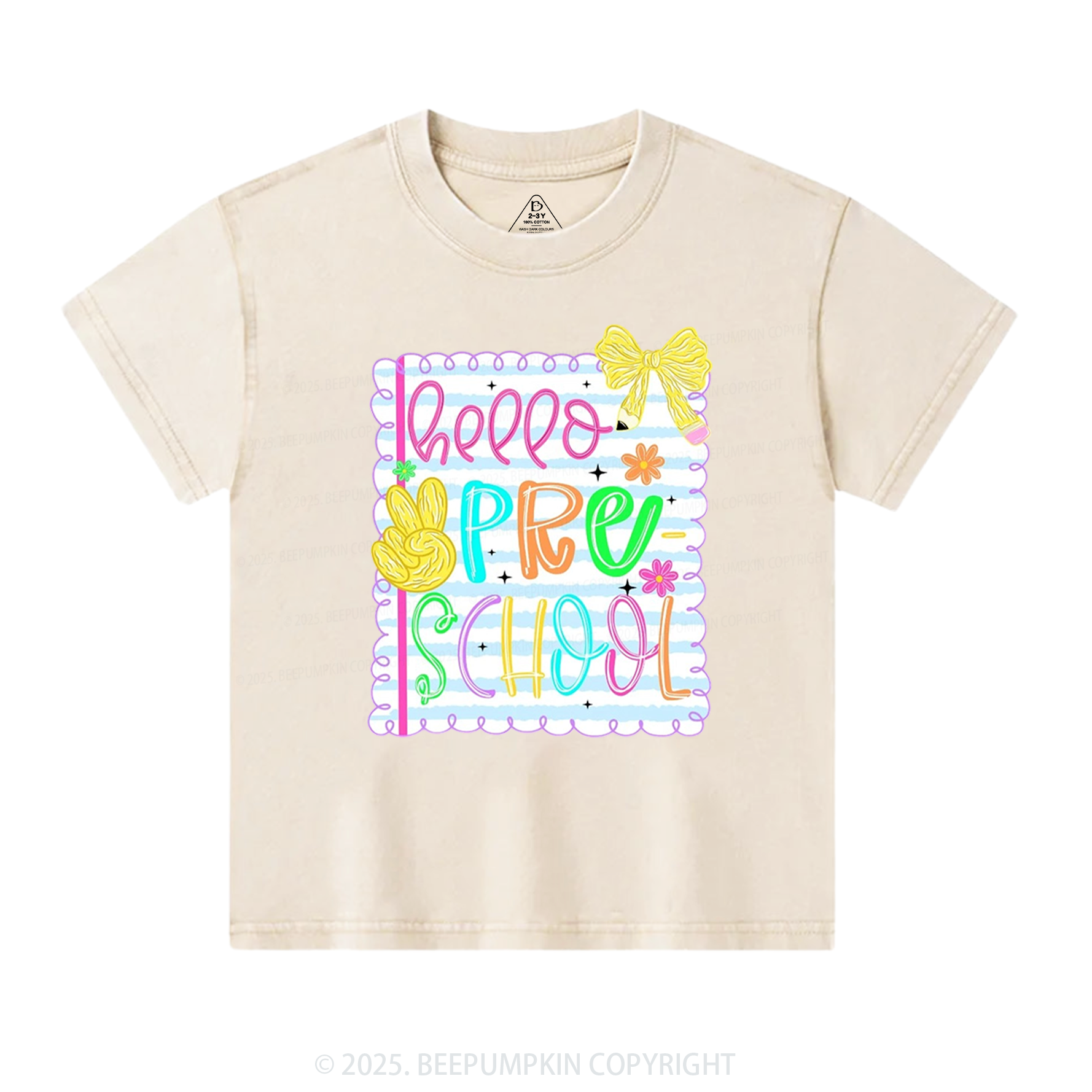 Personalized Back-To-School Greetings Toddler&Kids Washed Tees