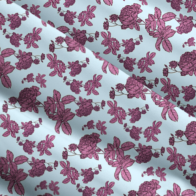 Blue Floral Print All-Over Print Women’s Voile Cami Dress