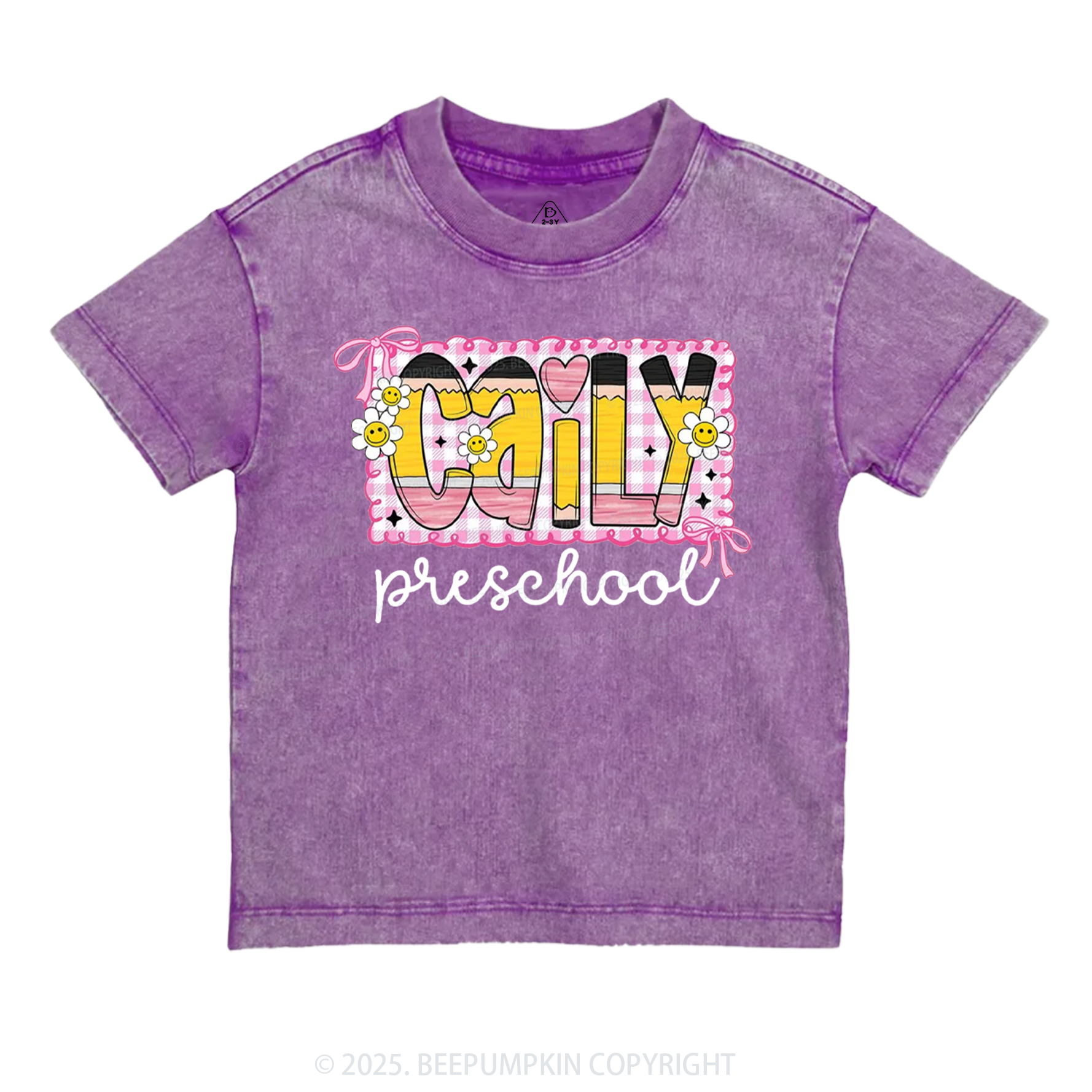 Personalized Graffiti Pencil Name Toddler&Kids Washed Tees