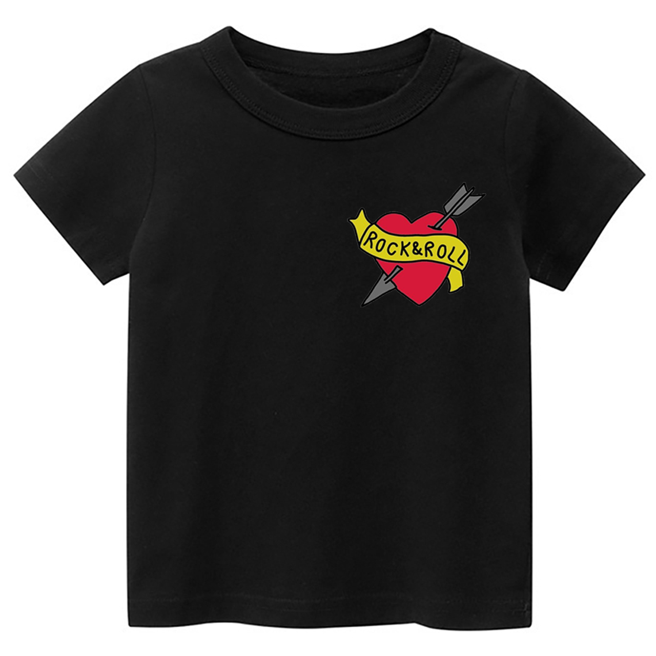 Rock&Roll Music Heart Toddler&Kids Tees 8