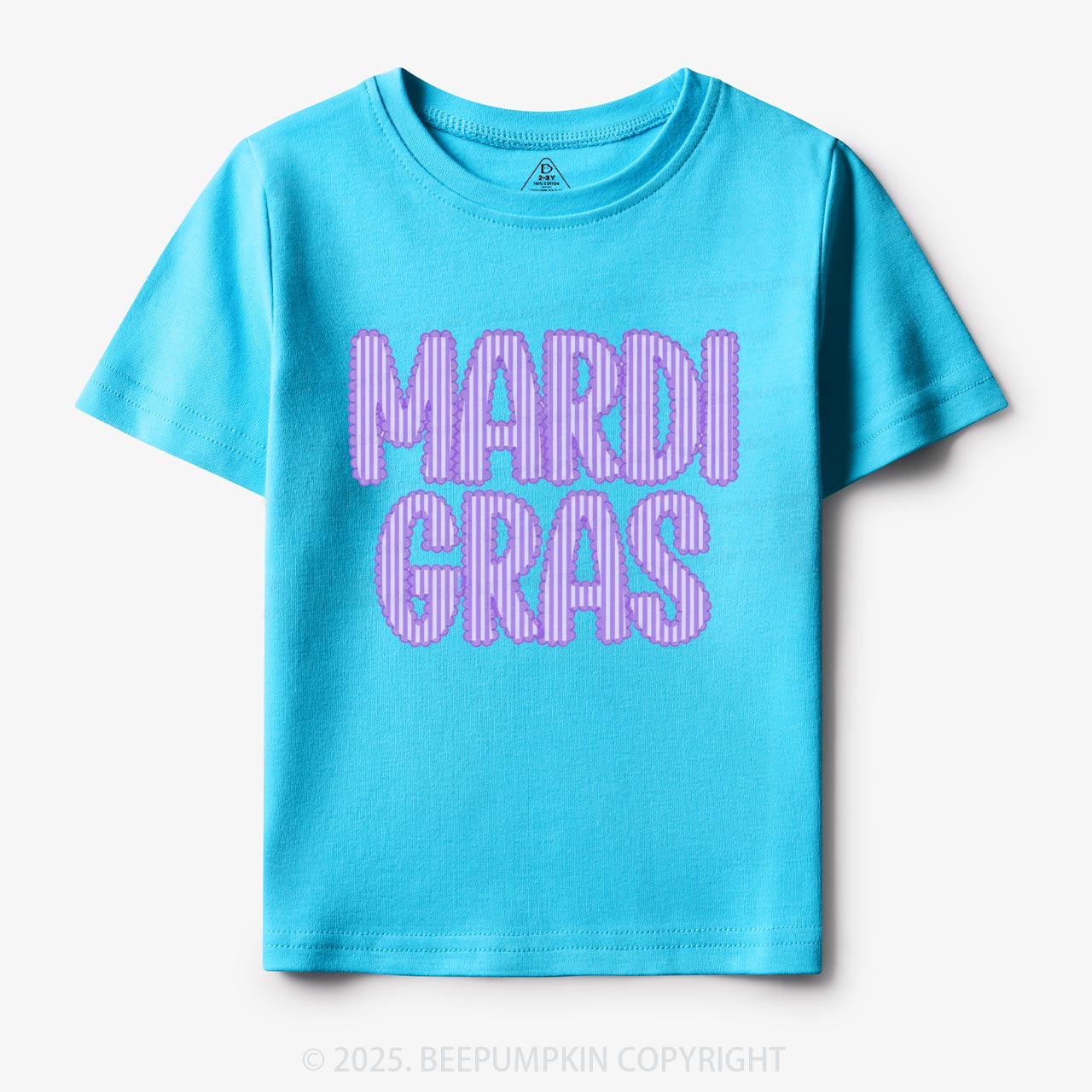 Purple Seersucker Mardi Gras Toddler&Kid's Tees Beepumpkin