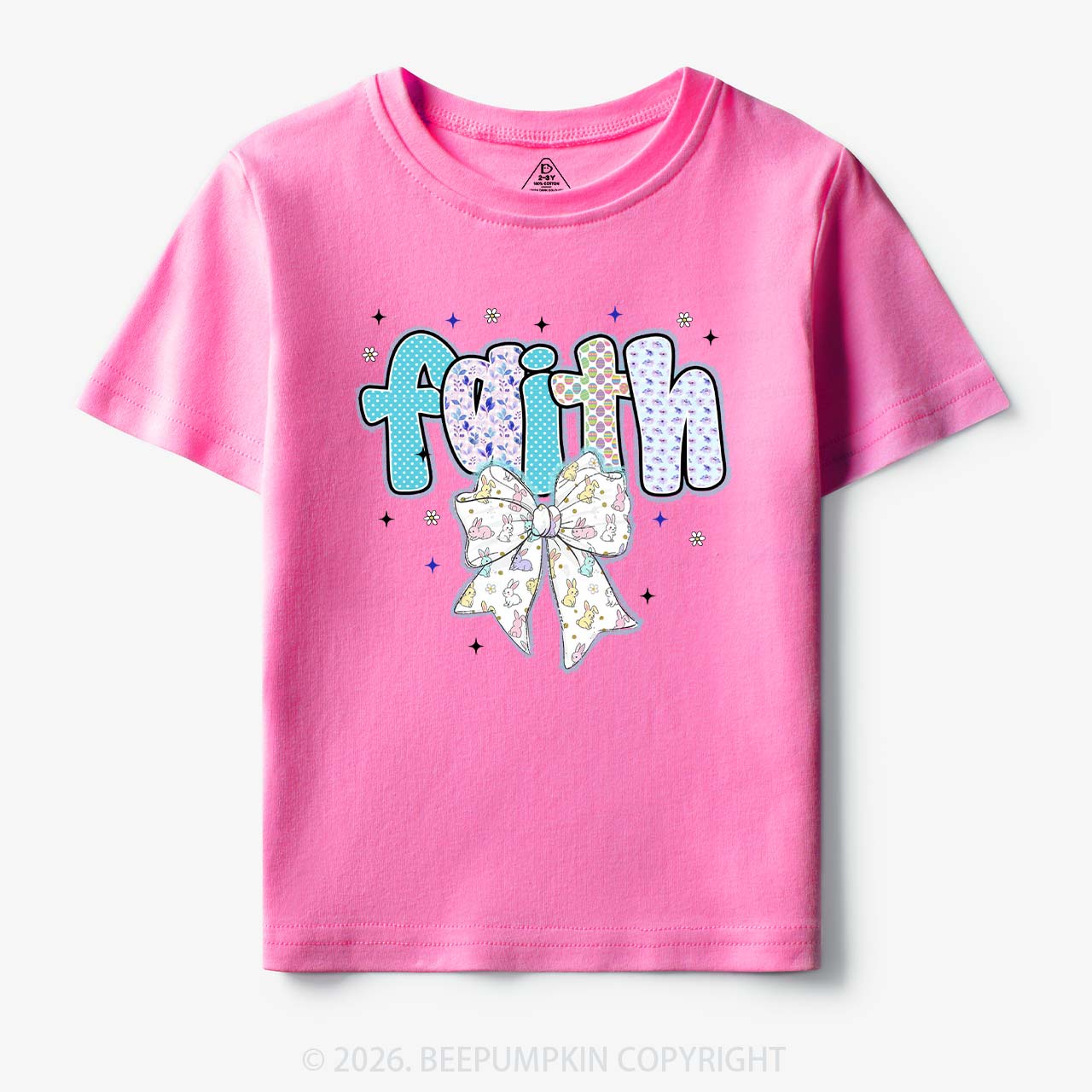 Blooming Faith Bunny Bow Toddler&Kid's Tees