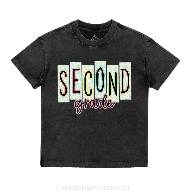 Personalized Floral School Days Toddler&Kids Washed Tees