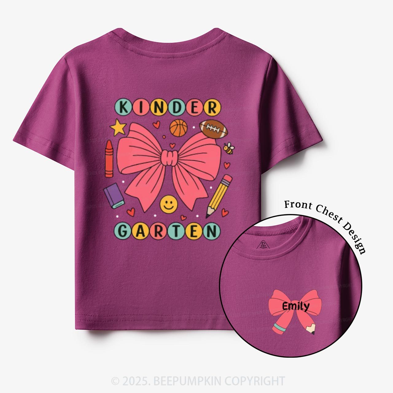 Personalized Coquette Kindergarten Toddler&Kid's Tees Beepumpkin