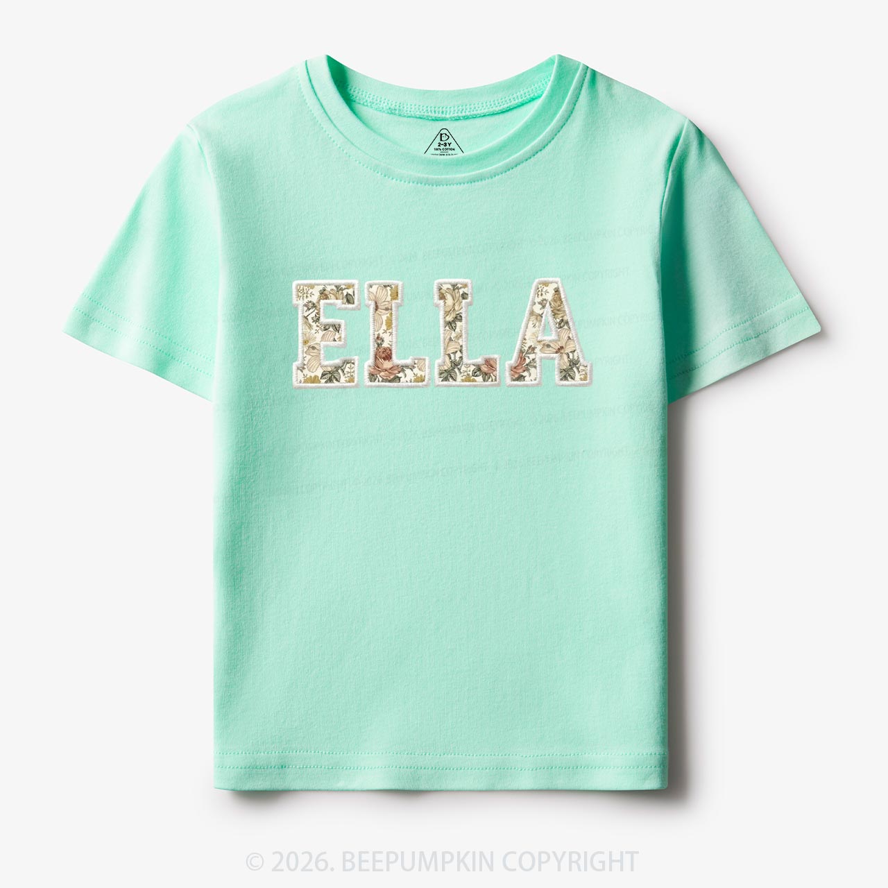Personalized Applique Wildflower Print Toddler&Kid's Tees