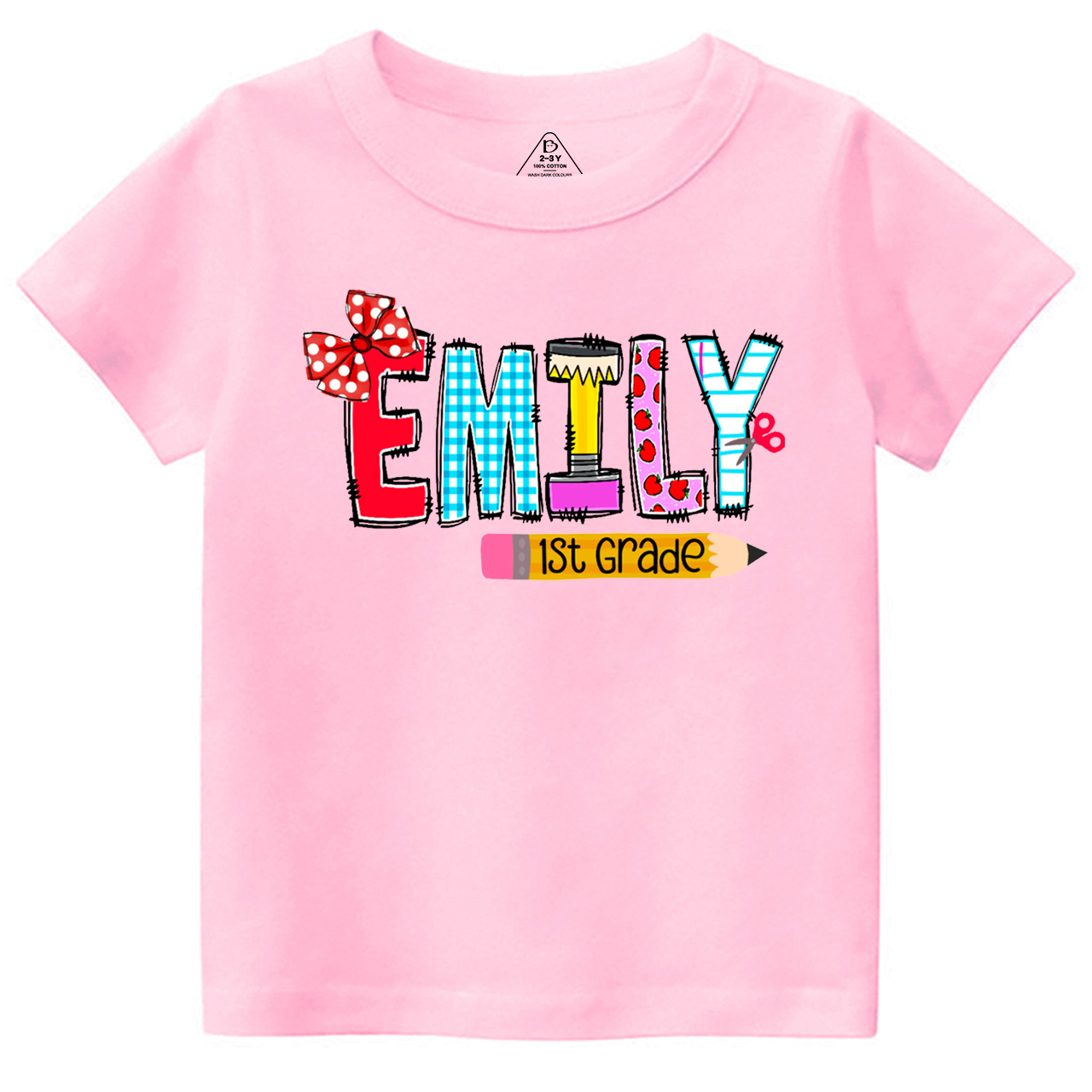 Personalized Name First Day Of School Toddler&Kid's Tees Beepumpkin 