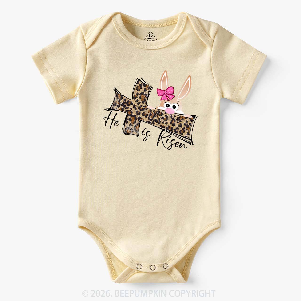 Faith Bunny & Leopard Cross Baby Bodysuit