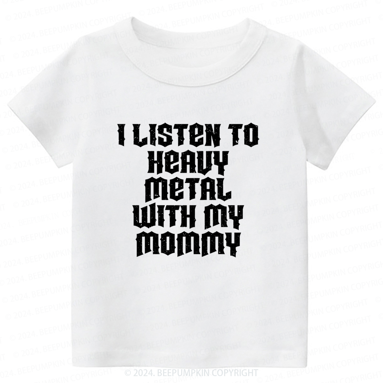 I Listen To Heavy Metal With My Mommy Toddler&Kids Tees 8