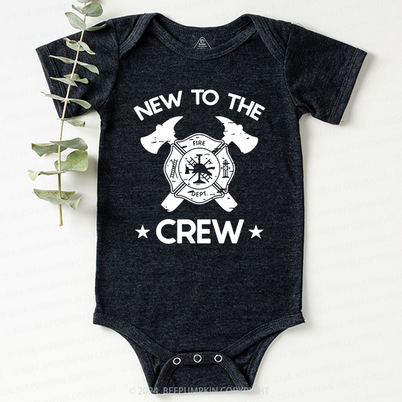 Firefighter New To The Crew Baby Bodysuit 7