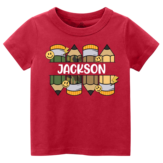 Personalized Pencil Kid Name Toddler&Kid's Tees Beepumpkin