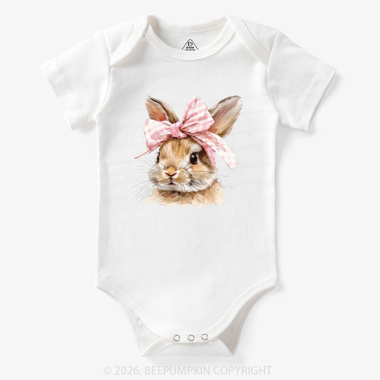 Cute Bunny with Bow Easter Bodysuit