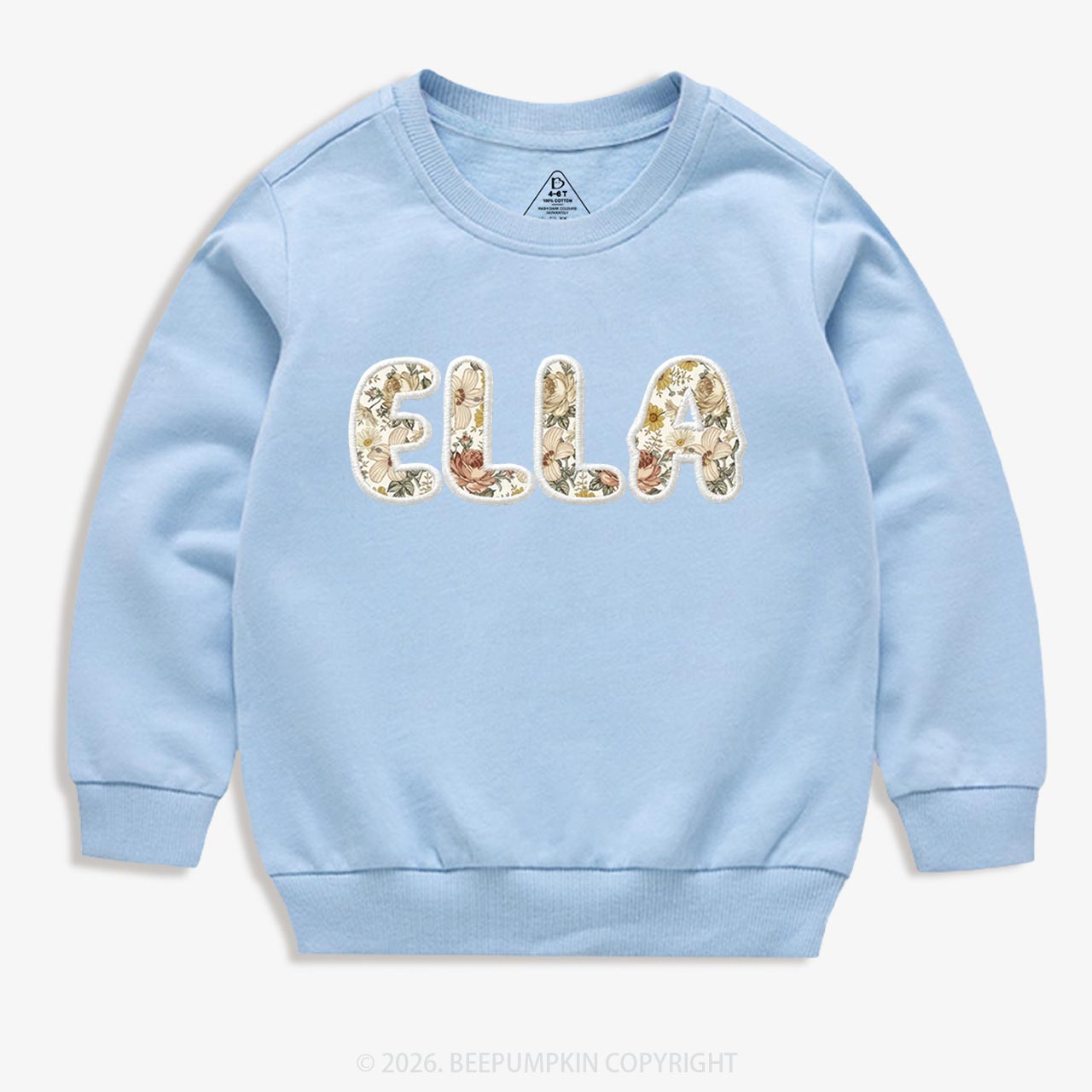 Personalized Applique Wildflower Print  Toddler&Kid's Sweatshirt