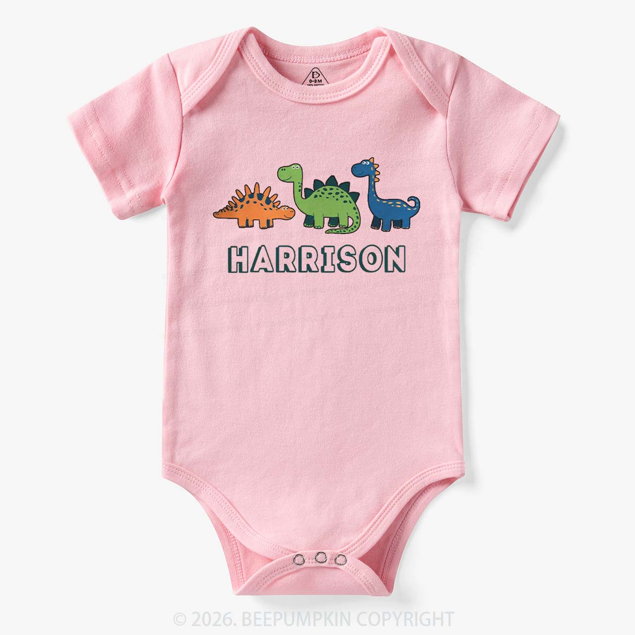 Personalized Cute Dinosaur Name Bodysuit