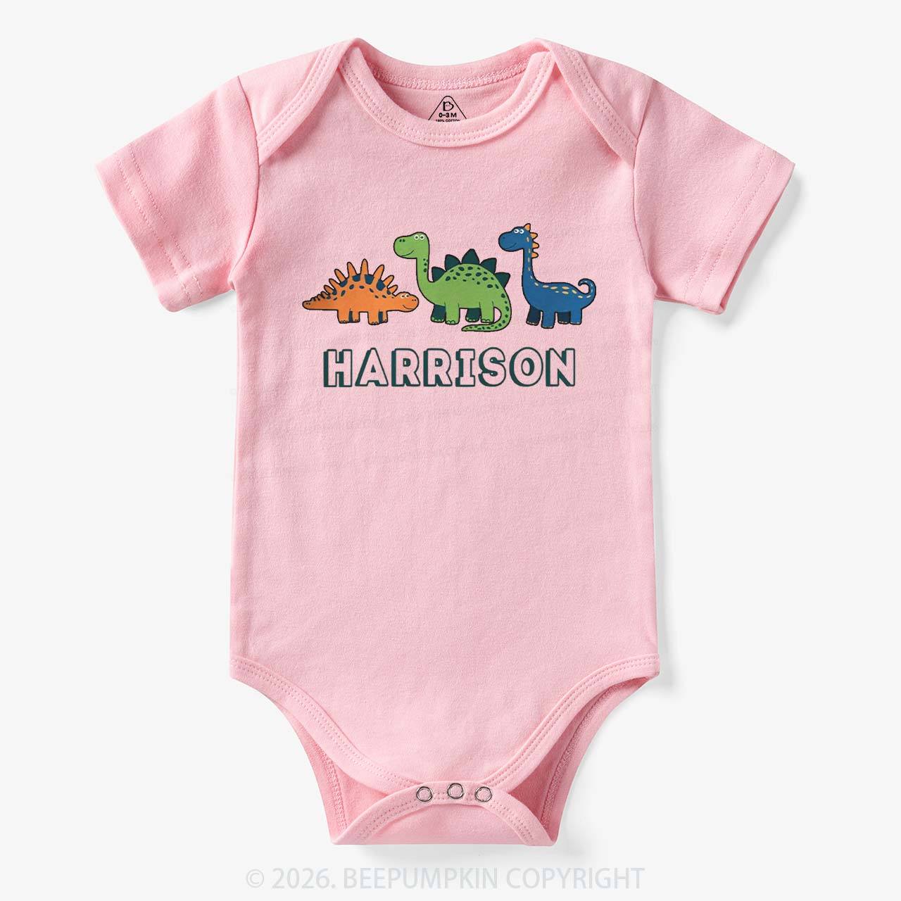 Personalized Cute Dinosaur Name Bodysuit