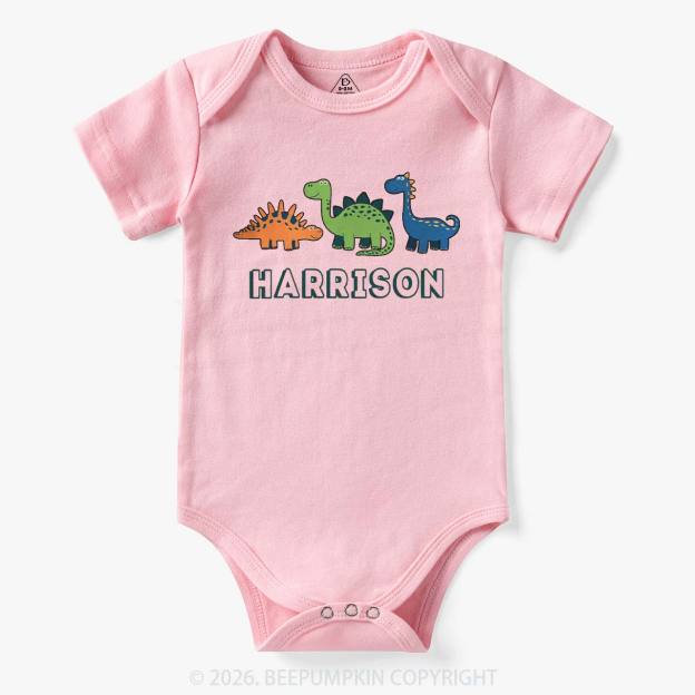 Personalized Cute Dinosaur Name Bodysuit