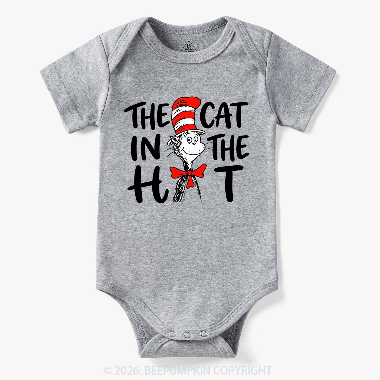 Whimsical Cat In The Hat Baby Bodysuit