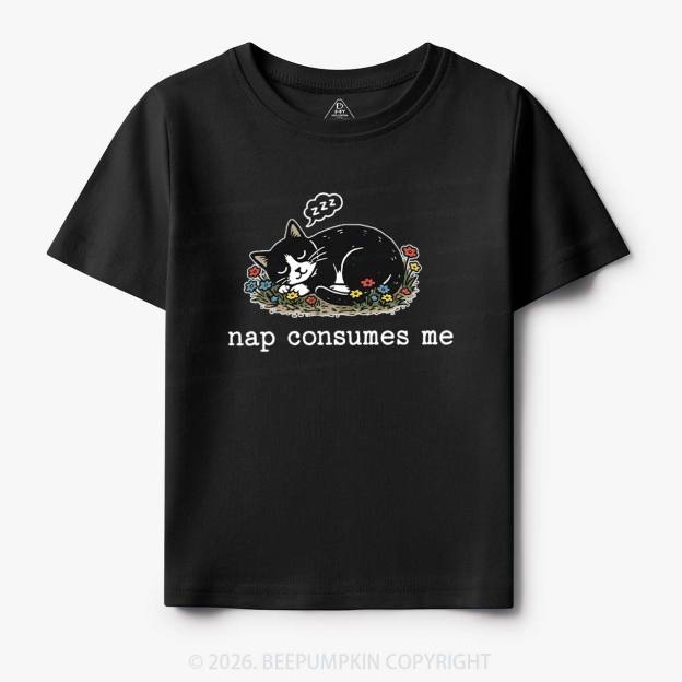 Funny Cat Meme Nap Consumes Me Toddler&Kid's Tees