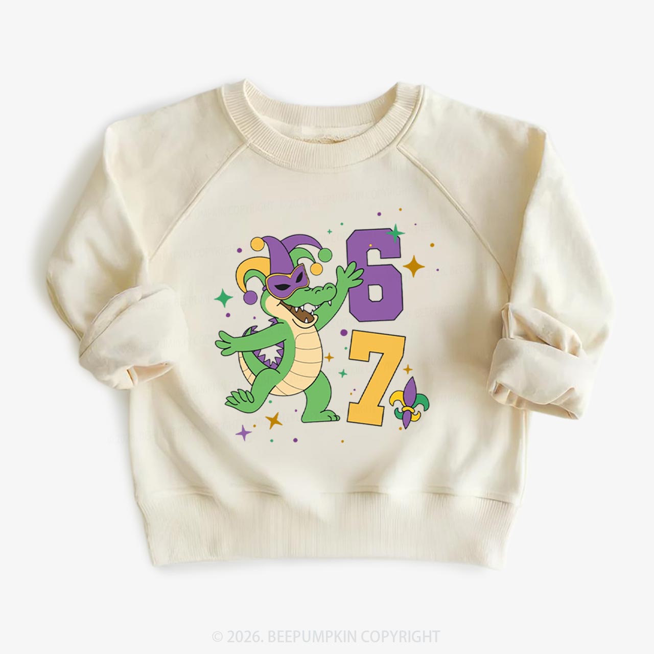 Mardi Gras Alligator 67 Kid's Sweatshirt