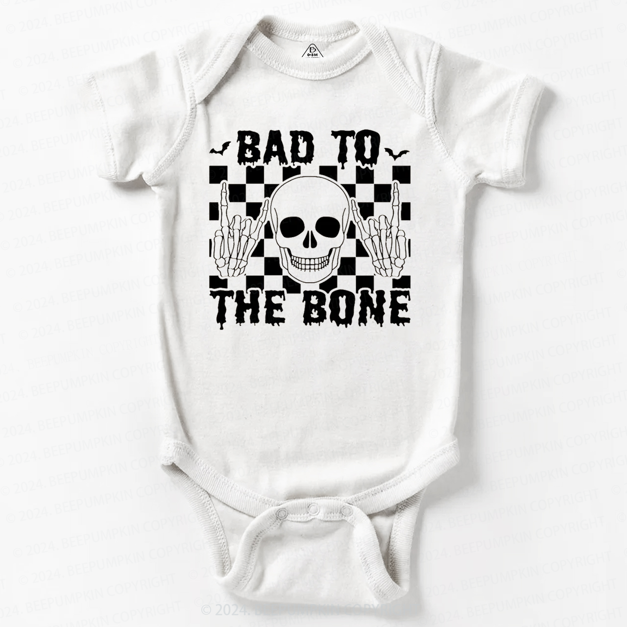 Skull Halloween Shirt-Bad To The Bone Baby Bodysuits 