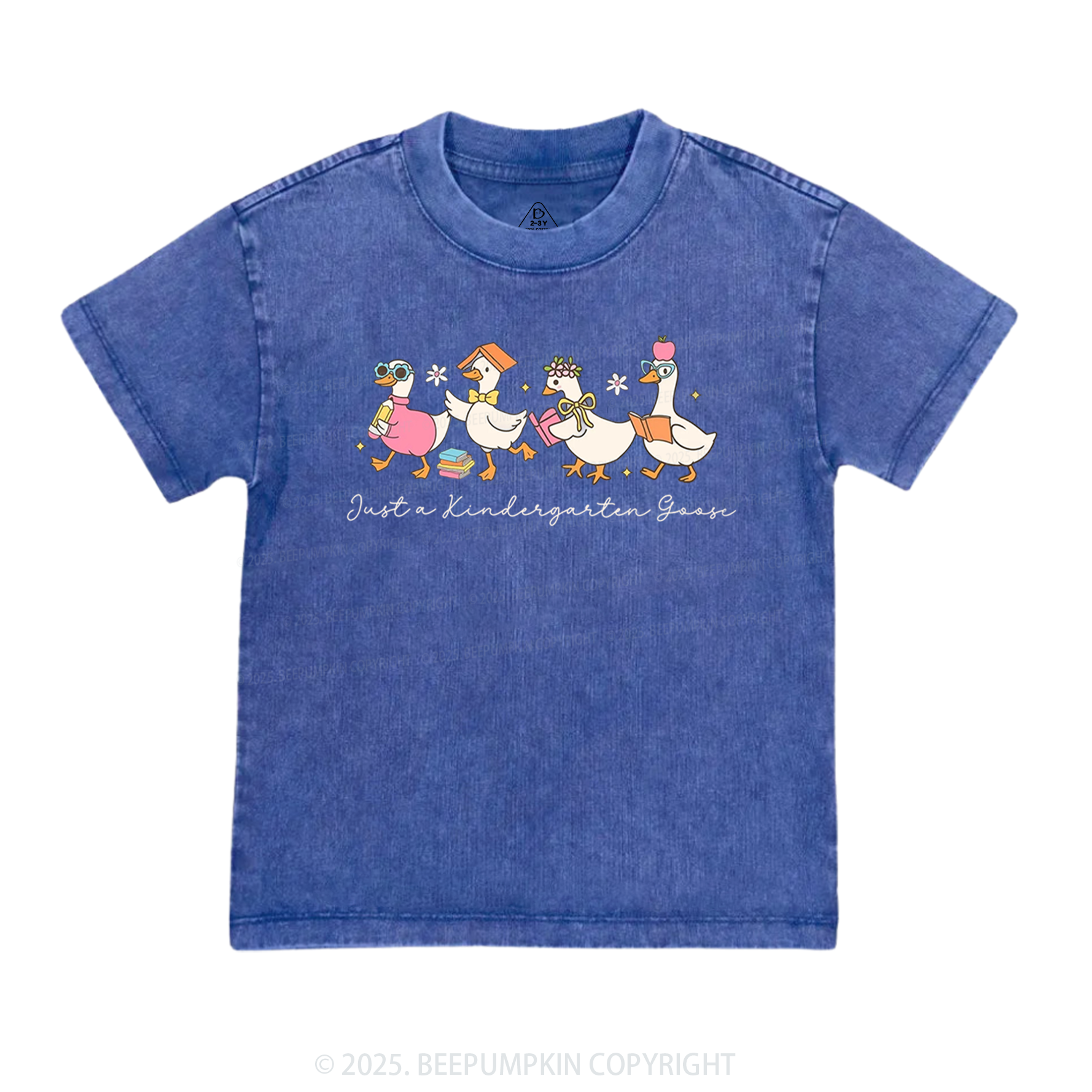 Personalized Back To School Goose Toddler&Kids Washed Tees