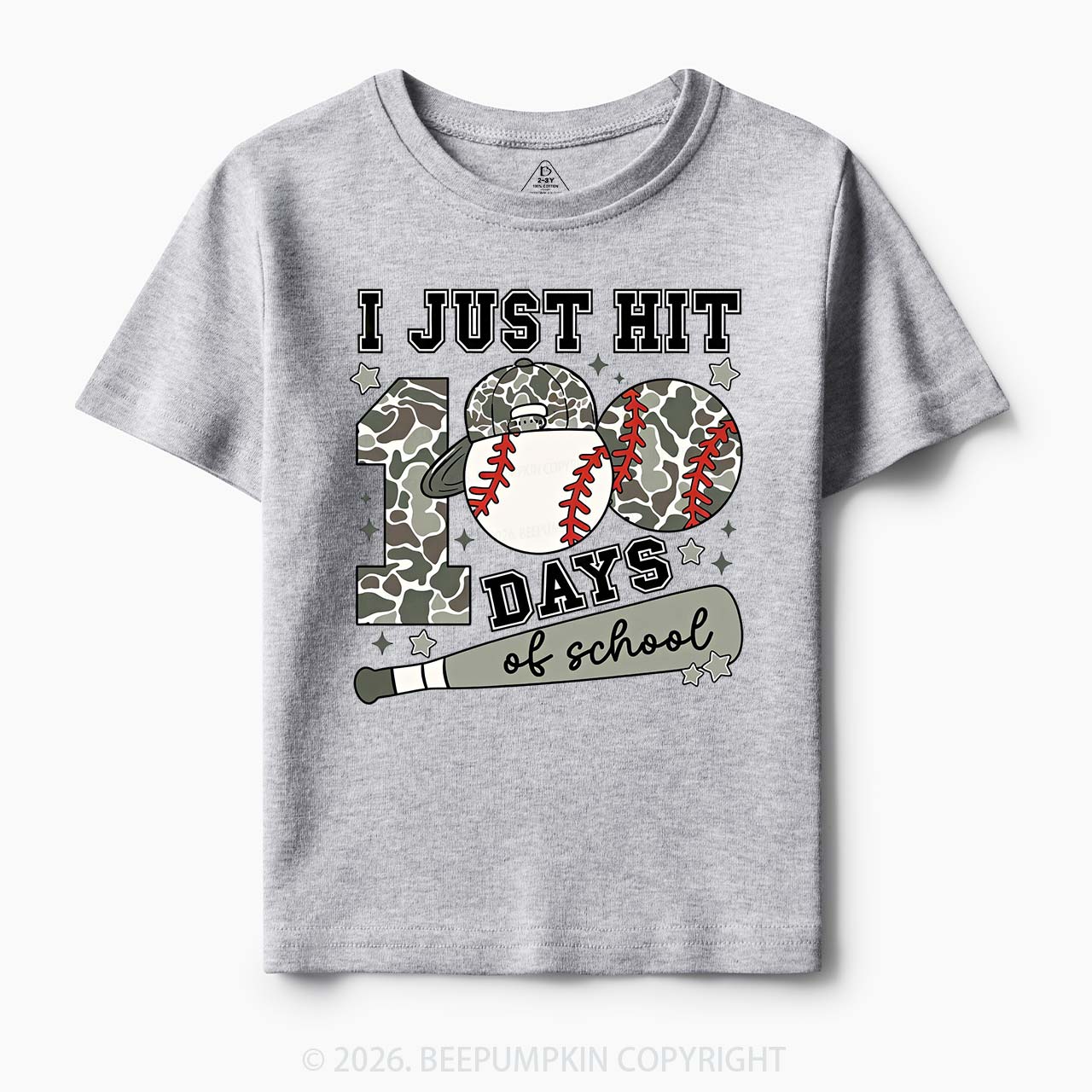 I Just Hit 100 Days Baseball School Toddler&Kid's Tees