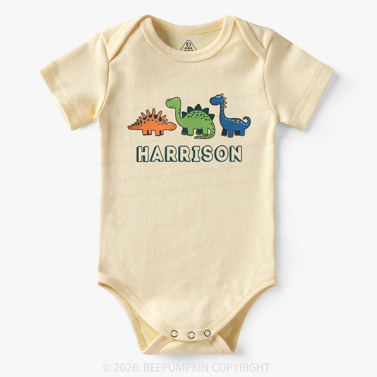 Personalized Cute Dinosaur Name Bodysuit