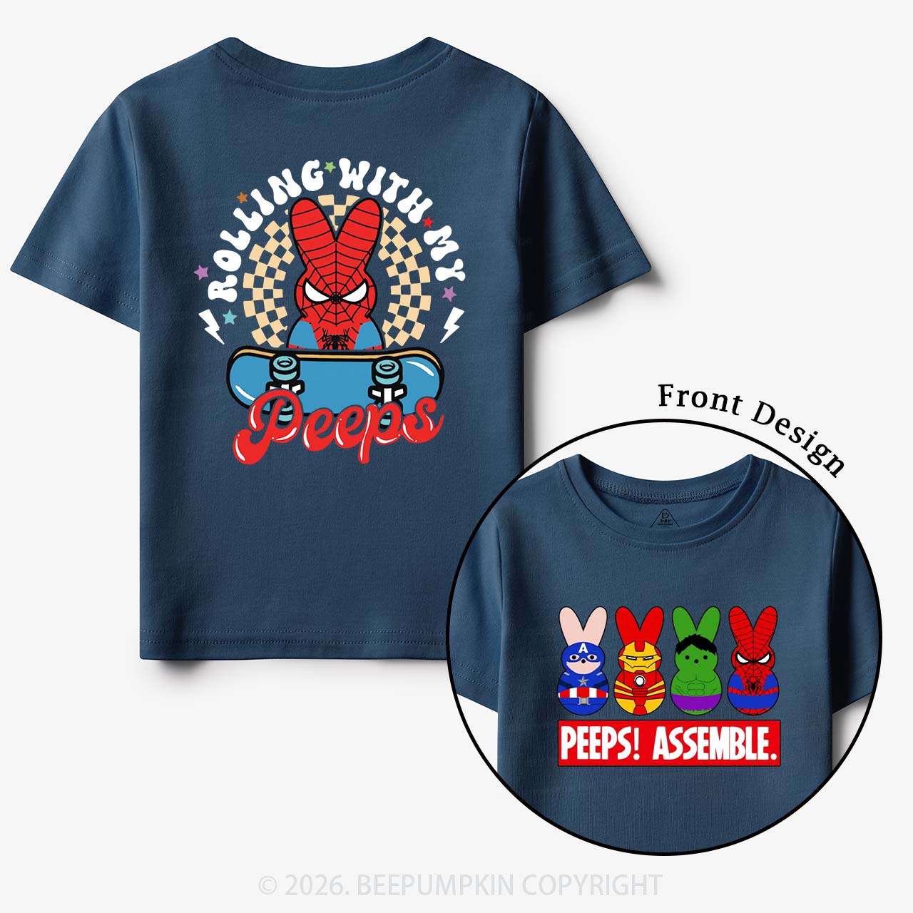 Fun Easter Rolling With My Peeps Squad Toddler&Kid's Tees