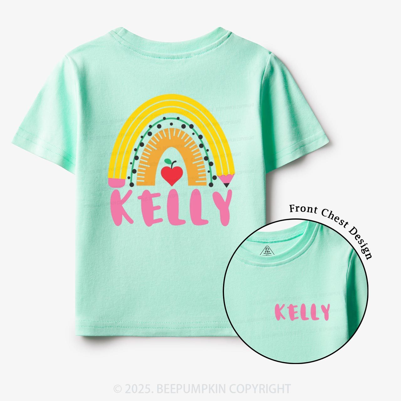 Personalized Pencil Rainbow Toddler&Kid's Tees Beepumpkin