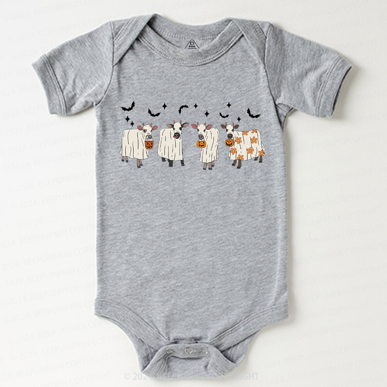 Halloween Ghost Cows Baby Bodysuits 
