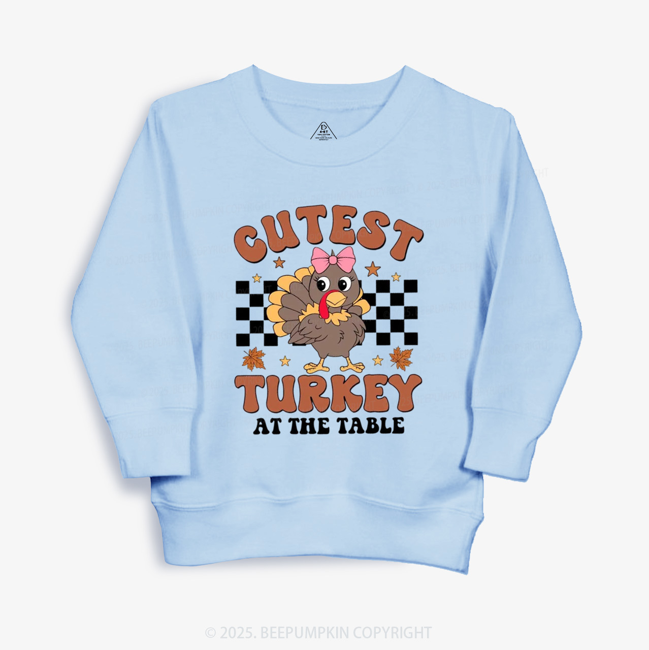 Coolest Turkey At The Table Thanksgiving Kid's Sweatshirt