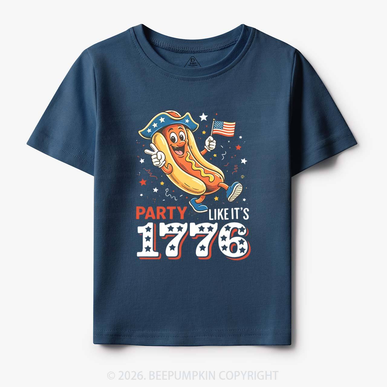 Party Like It's 1776 4th Of July Hot Dog Toddler&Kid's Tees