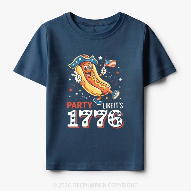 Party Like It's 1776 4th Of July Hot Dog Toddler&Kid's Tees