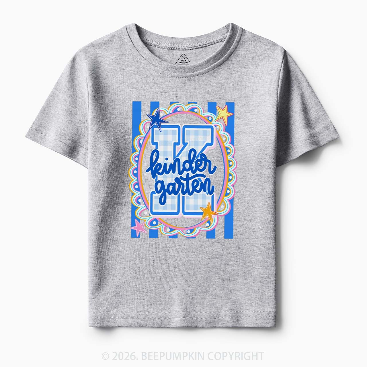 Preppy Blue Gingham Pre-K To Fourth Grade Toddler&Kid's Tees