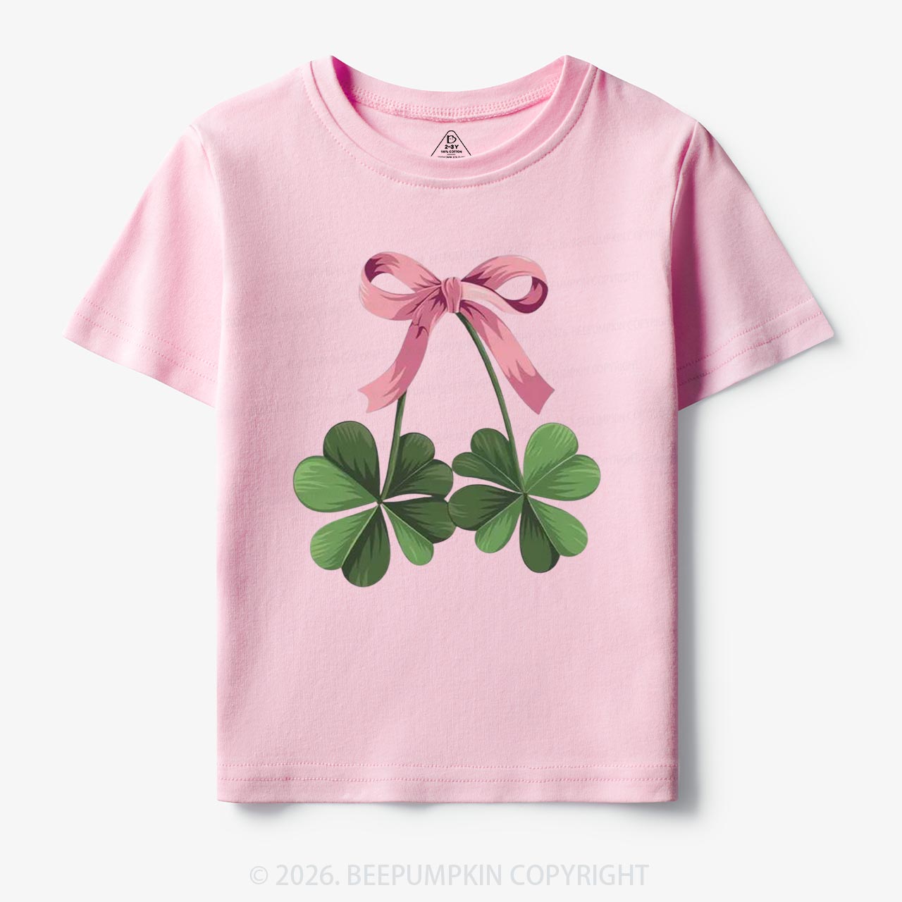 Lucky Shamrock Bow St Patrick's Day Toddler&Kid's Tees Beepumpkin