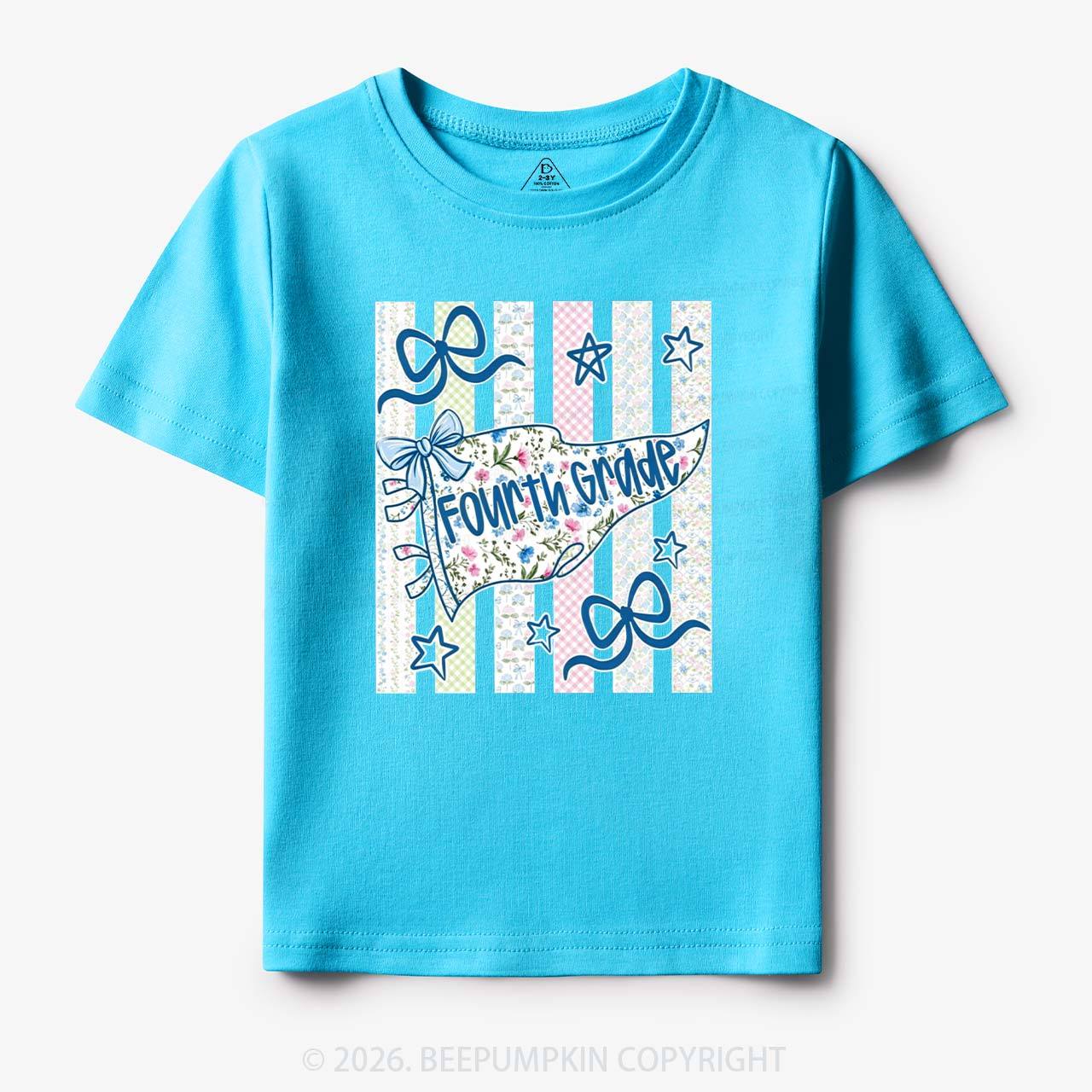 Retro Striped Floral Pennant Flag Back To School Toddler&Kid's Tees