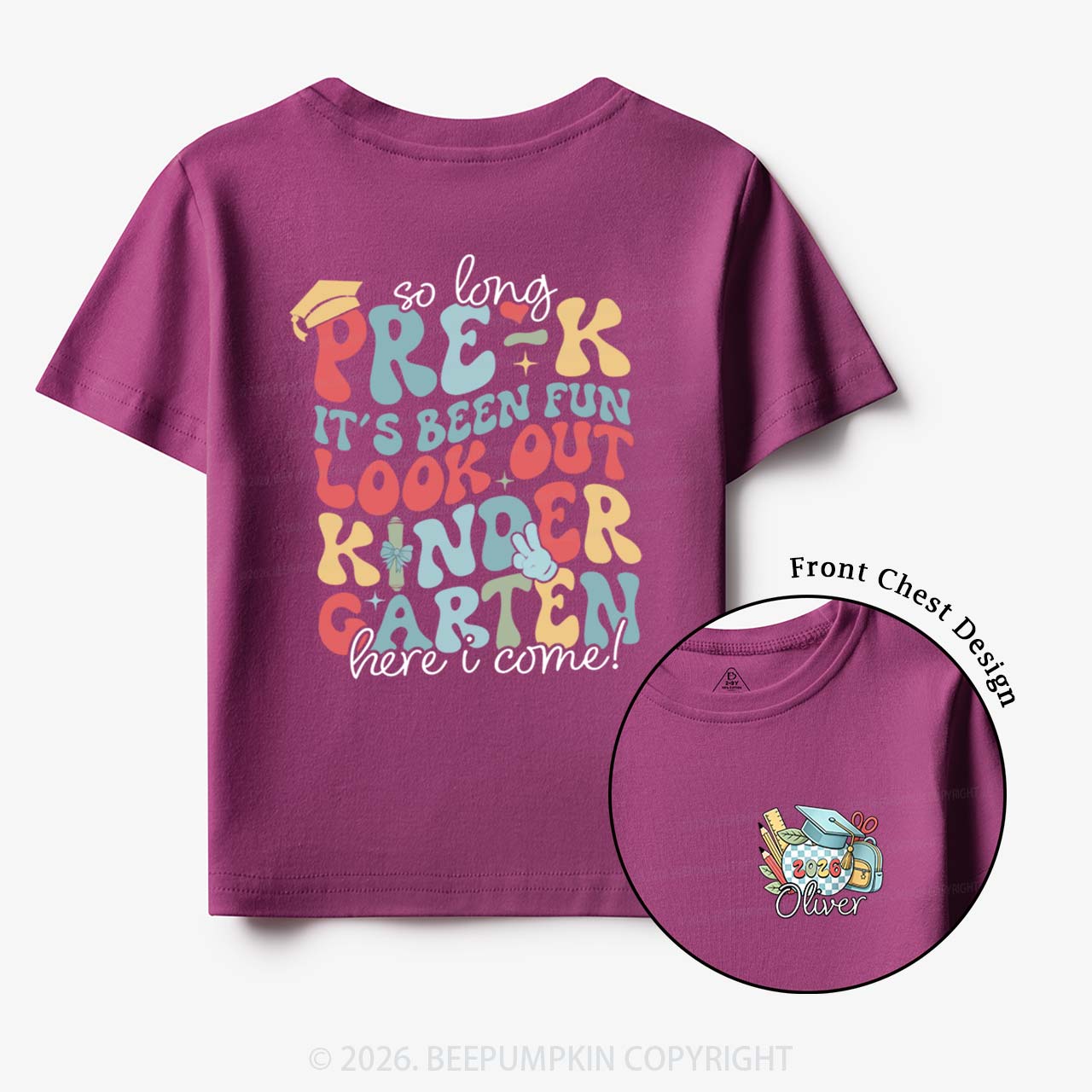 Personalized Name So Long Pre‑K Hello Kindergarten Toddler&Kid's Tees
