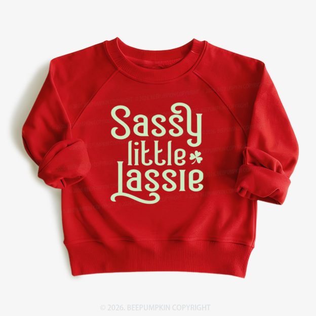 Sassy Little Lassie St. Patrick's Day Kid's Sweatshirt