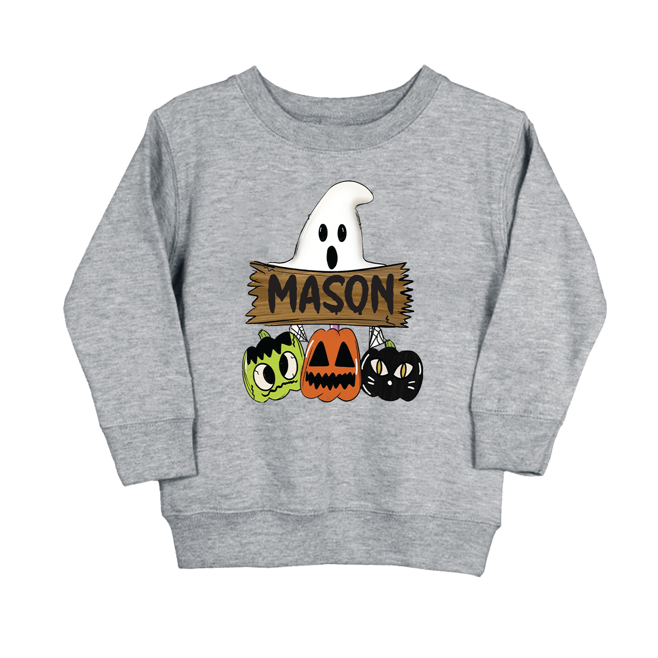 Custom Fall Halloween Pumpkin Cat Sweatshirt For Kids