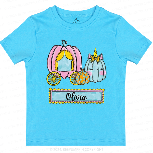 Personalized Halloween Pumpkin Name Toddler&Kids Tees 