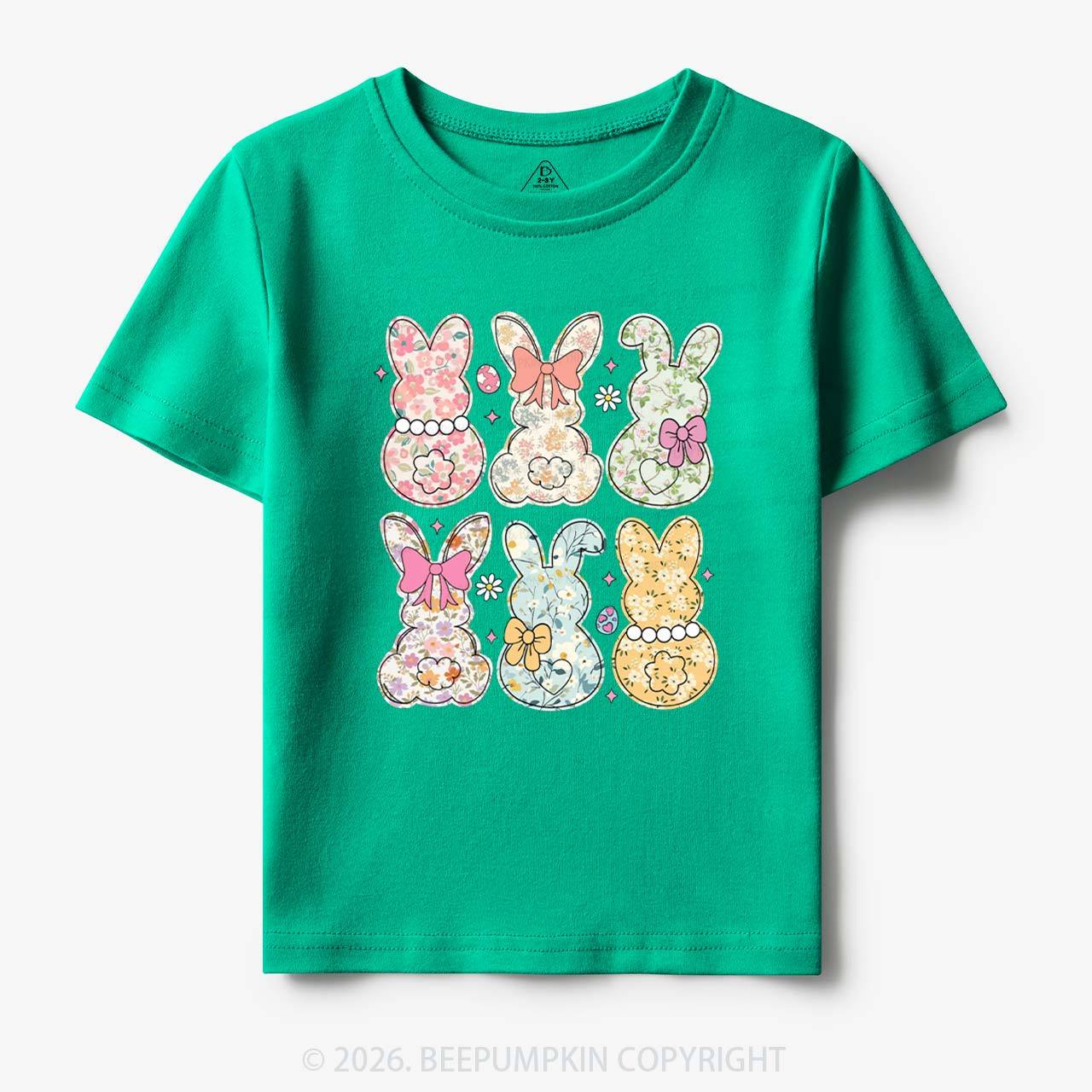 Vintage Spring Floral Bunny Bows Toddler&Kid's Tees