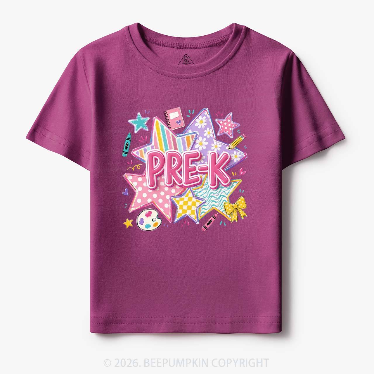 Striped Starburst Pre-K To Fourth Grade Toddler&Kid's Tees