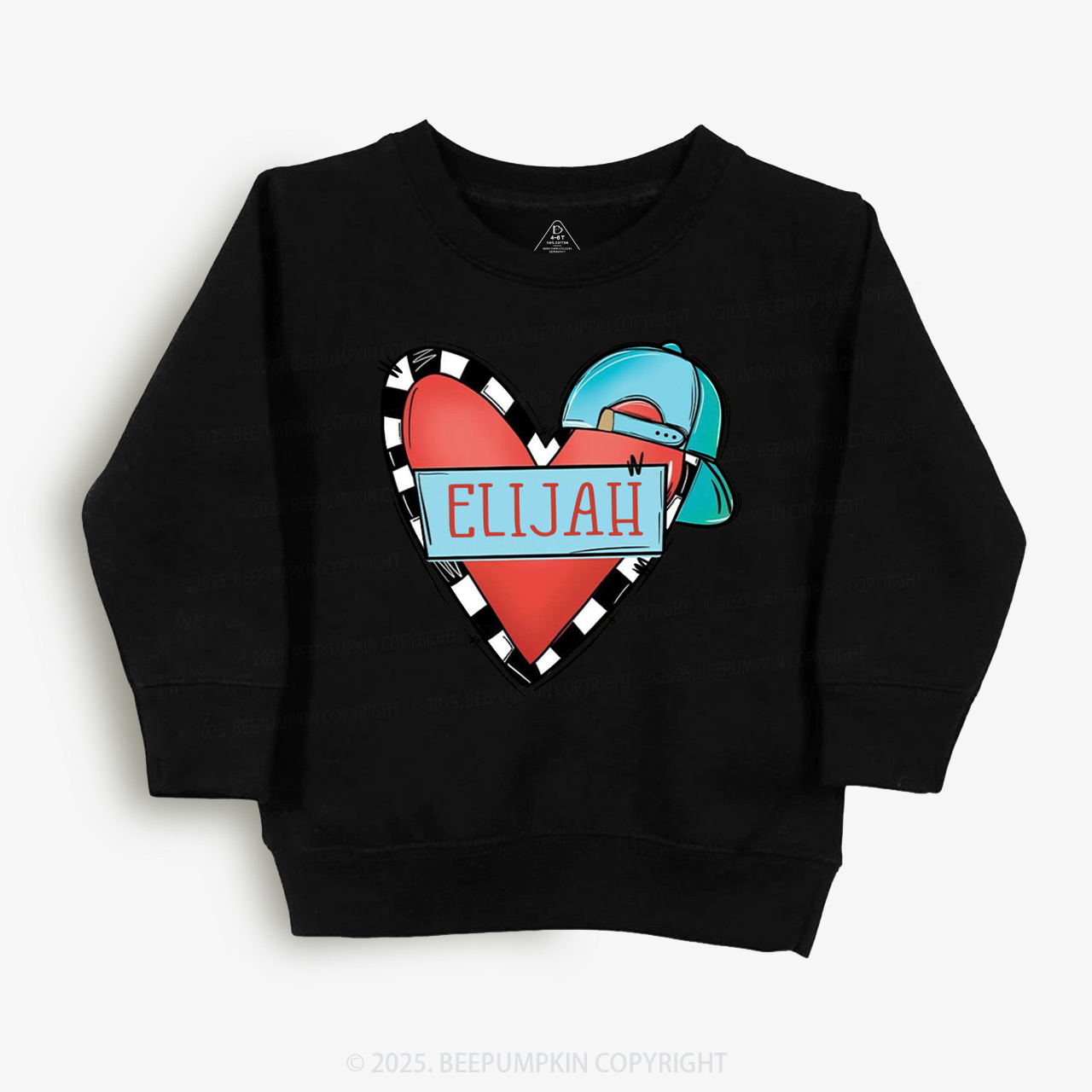 Personalized Cool Heart Valentine Kid's Sweatshirt