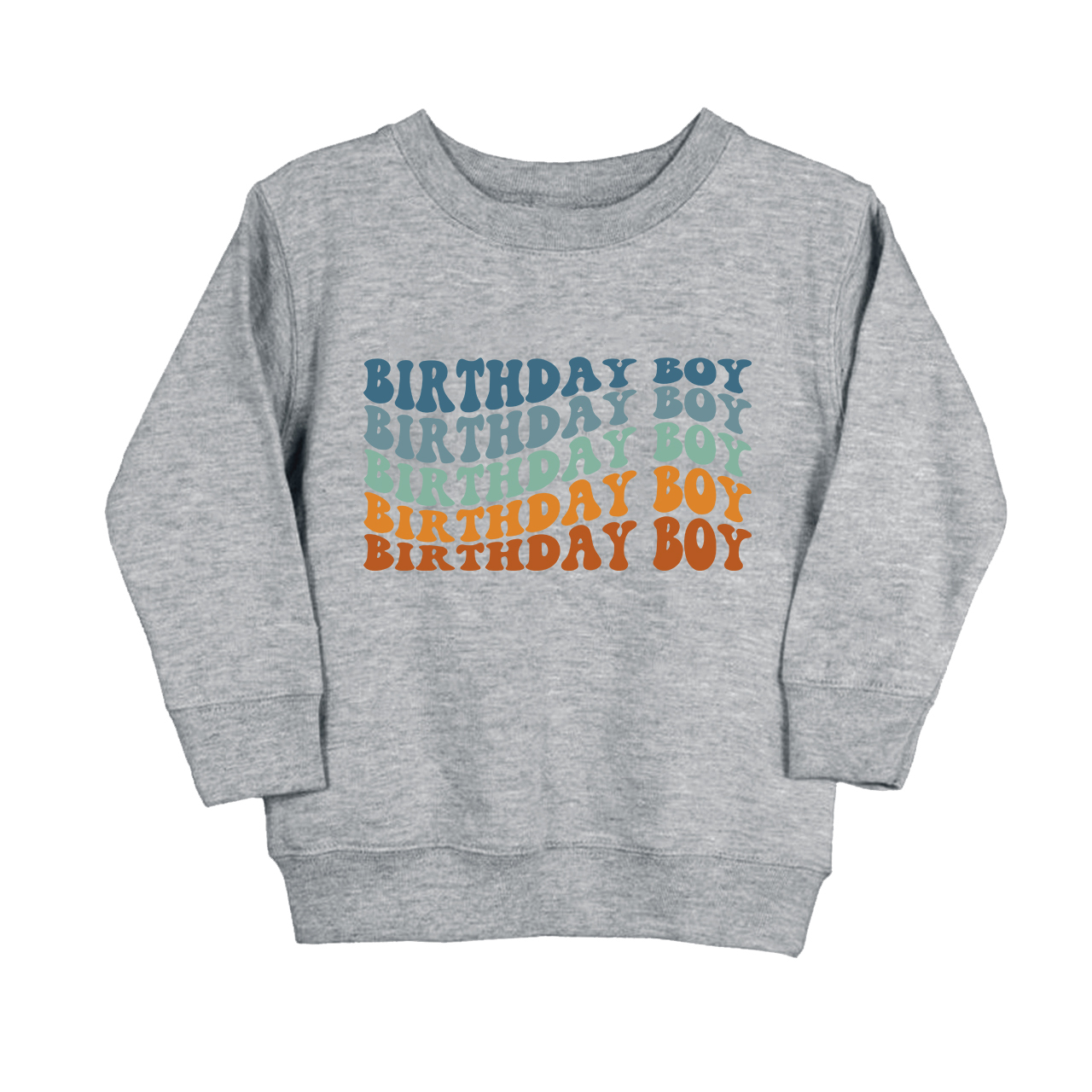 Wavy Letters Boys Birthday Kids Sweatshirt
