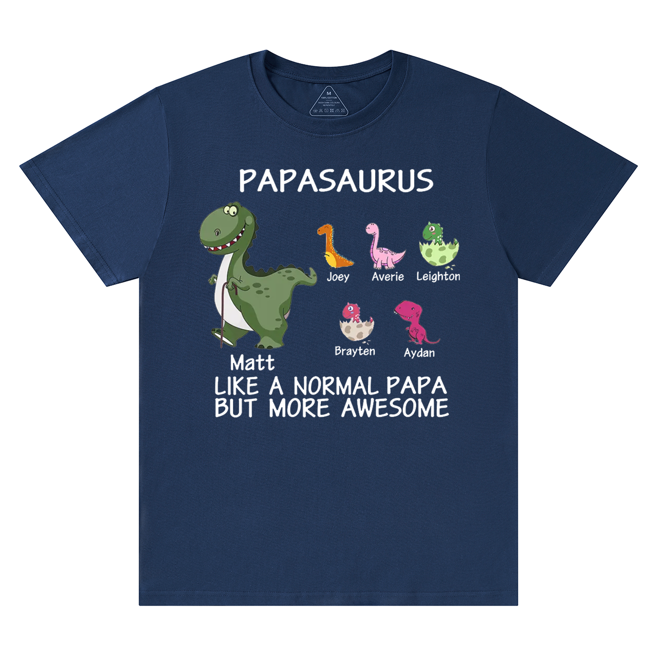 Papasaurus Grandpa Shirt Personalized With Name
