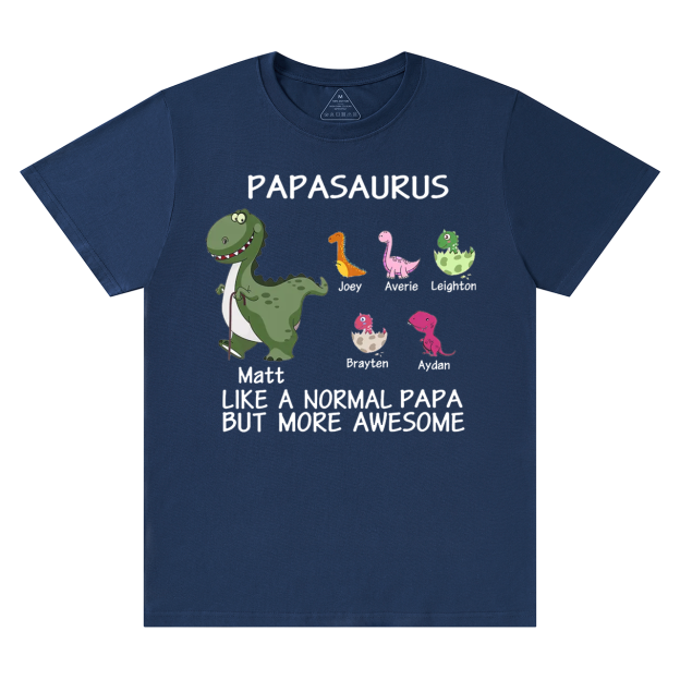 Papasaurus Grandpa Shirt Personalized With Name